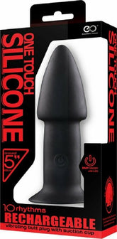 Excellent Power One Touch Rechargeable Silicone Butt Plug 5 inch Anal Vibrators